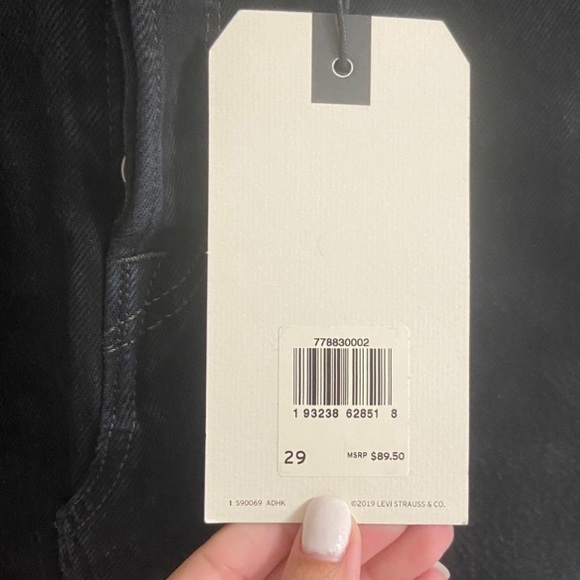 NEW Levi's Black Deconstructed Denim Pencil Skirt - Picture 8 of 12